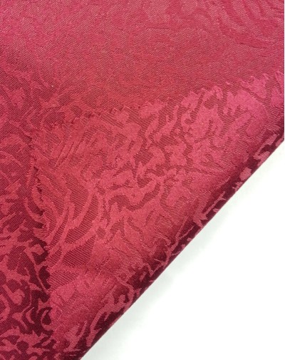 TB-FDN  提花桌布  枱布 100％滌  散花牡丹-酒紅  花瓣紋 正面照